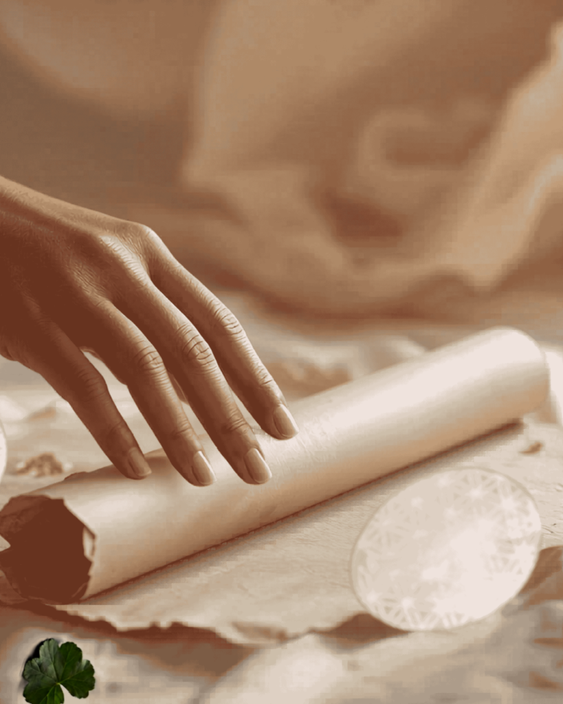 Pergamino del kit de autocuidado Ritual Cinco de Esencia de Mujer