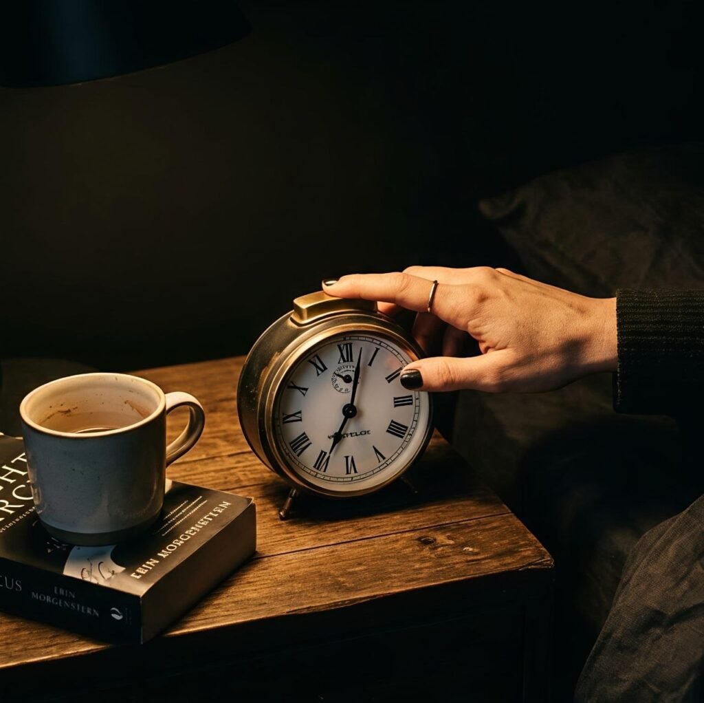 Mano apagando el despertador al amanecer, síndrome postvacacional en septiembre — Esencia de Mujer